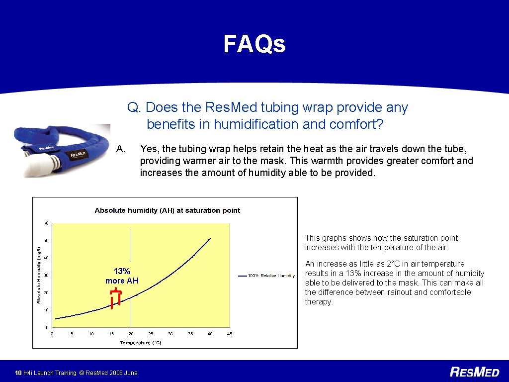 FAQs Q. Does the Res. Med tubing wrap provide any benefits in humidification and