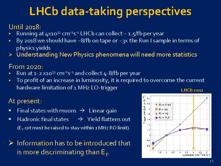 LHCb data-taking perspectives Until 2018: § § Ø Running at 4 x 1032 cm-2