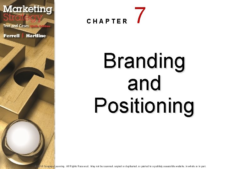CHAPTER 7 Branding and Positioning © 2014 Cengage Learning. All Rights Reserved. May not