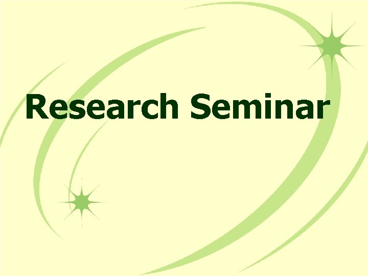 Research Seminar 