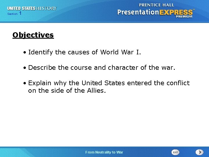 125 Section Chapter Section 1 Objectives Identify the