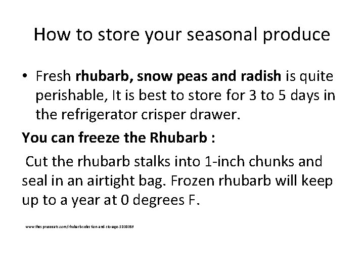 How to store your seasonal produce • Fresh rhubarb, snow peas and radish is How to store your seasonal produce • Fresh rhubarb, snow peas and radish is