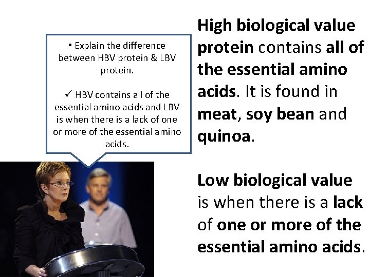  • Explain the difference between HBV protein & LBV protein. ü HBV contains