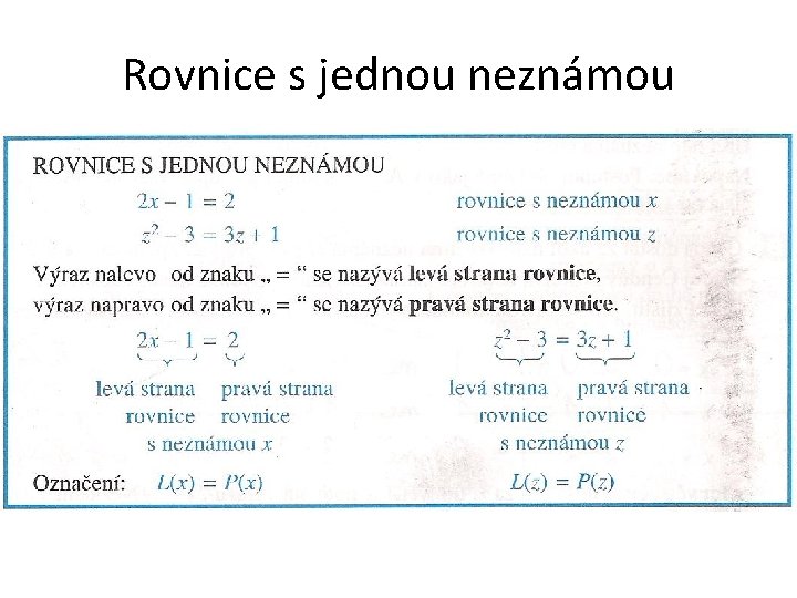 Rovnice s jednou neznámou 