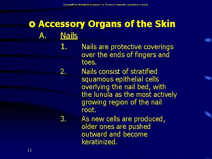 Copyright The Mc. Graw-Hill Companies, Inc. Permission required for reproduction or display. Accessory Organs