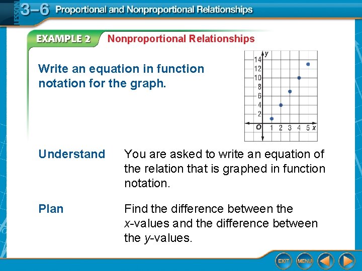 Proportional and Non Proportional Relationships Lesson 3 6