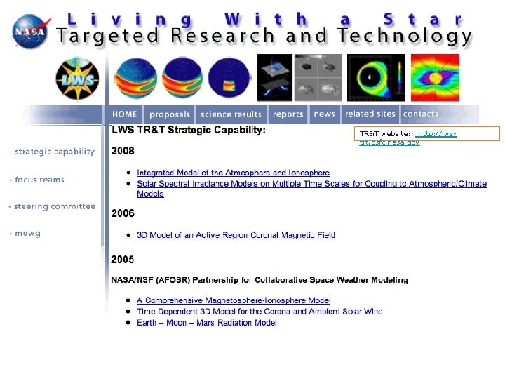 TR&T website: http: //lwstrt. gsfc. nasa. gov 