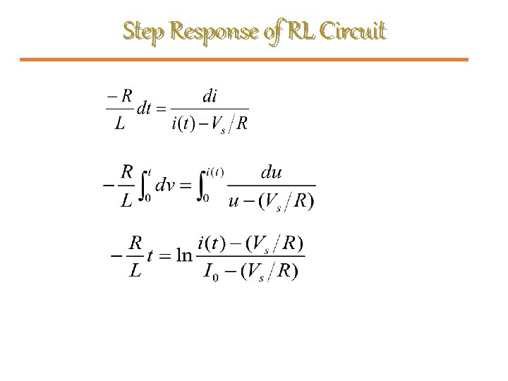 Step Response of RL Circuit 
