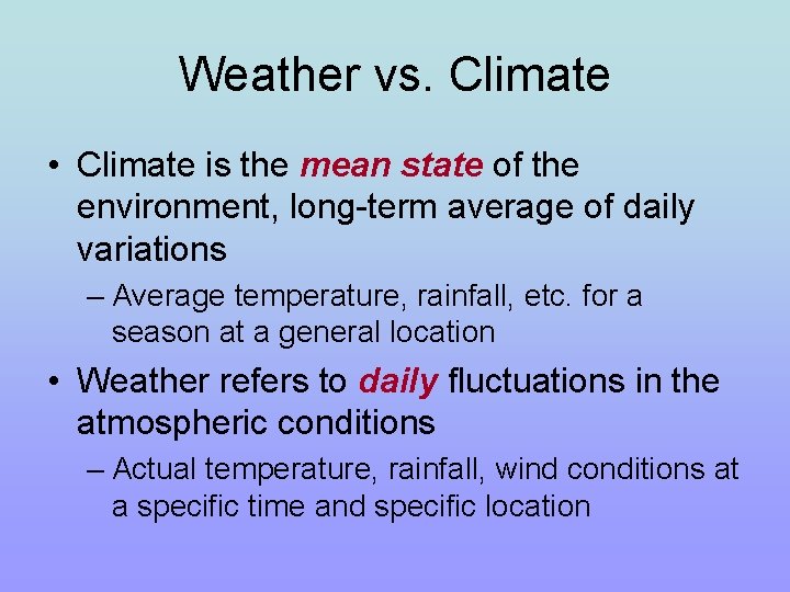 Climate Overview for Orals Part I Jan 5
