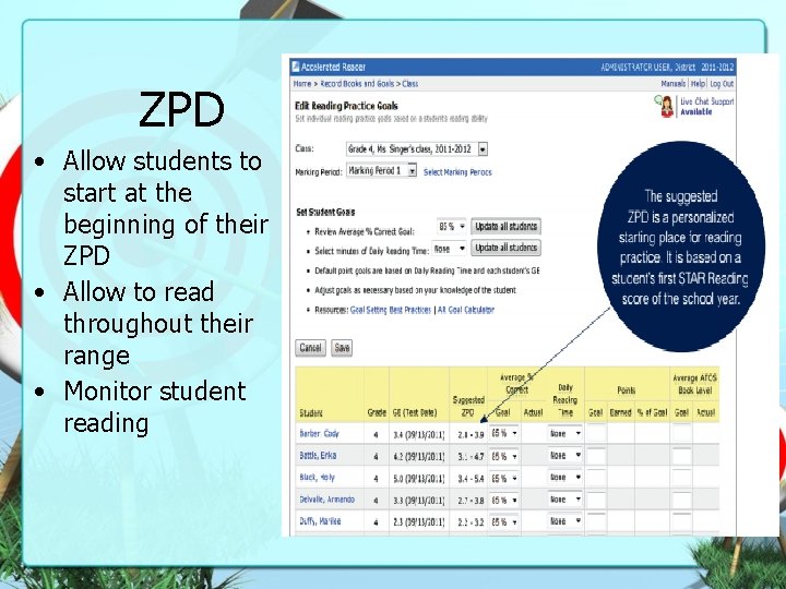 ZPD • Allow students to start at the beginning of their ZPD • Allow