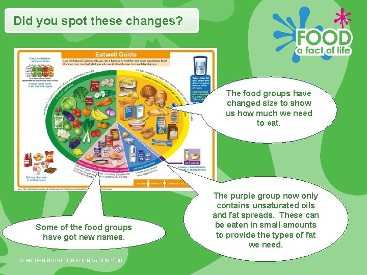 Did you spot these changes? The food groups have changed size to show us