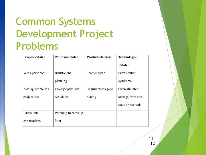 Common Systems Development Project Problems 1112 