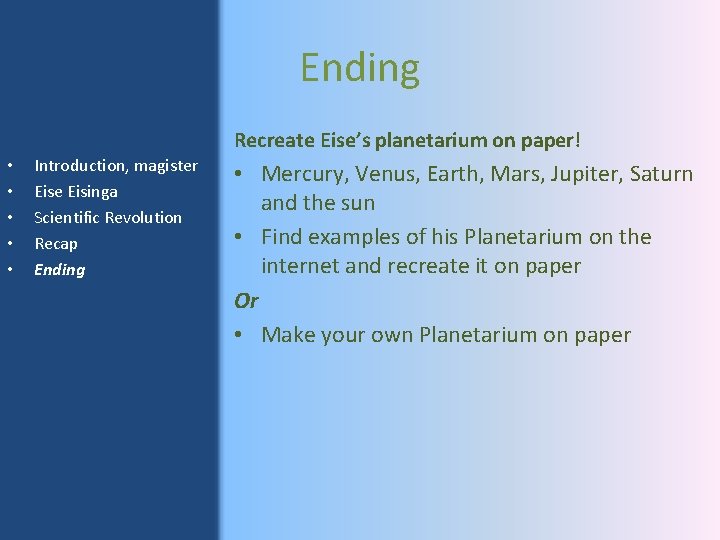 Ending Recreate Eise’s planetarium on paper! • • • Introduction, magister Eise Eisinga Scientific