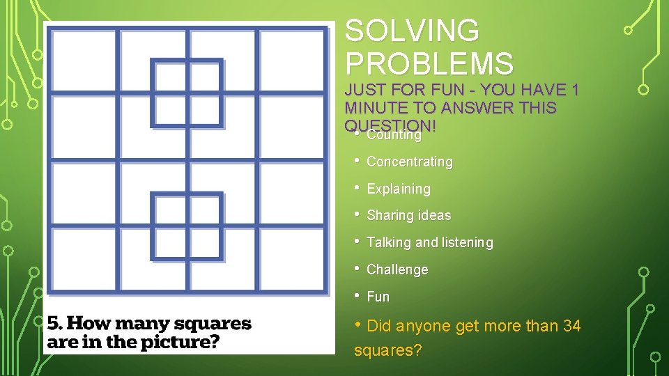 SOLVING PROBLEMS JUST FOR FUN - YOU HAVE 1 MINUTE TO ANSWER THIS QUESTION!