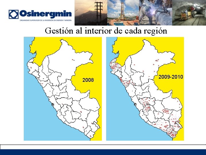 Gestión al interior de cada región 2008 2009 -2010 