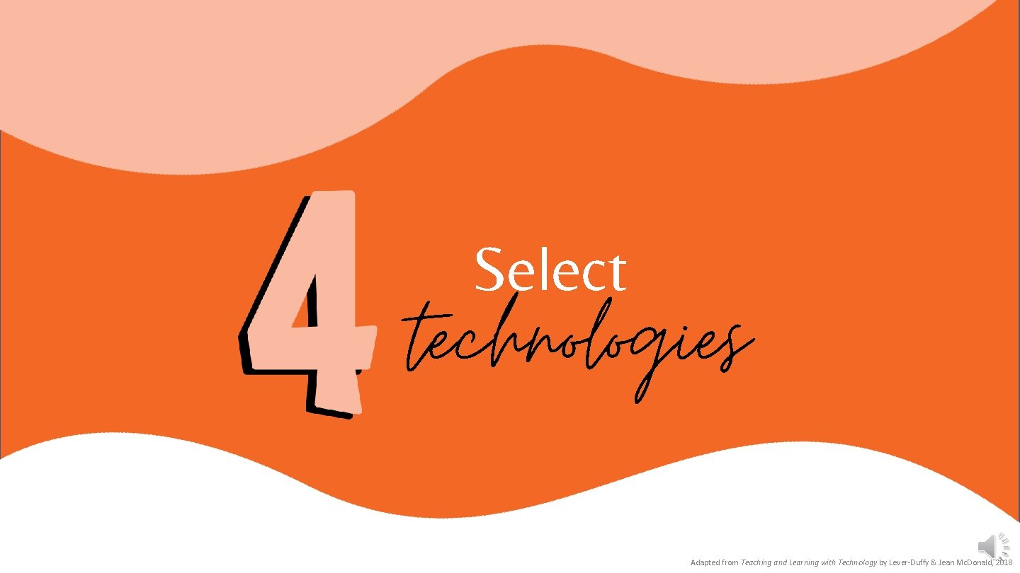 Technology should support strategies. Select INSTRUCTION DRIVES THE technologies SELECTION AND INTEGRATION OF TECHNOLOGY