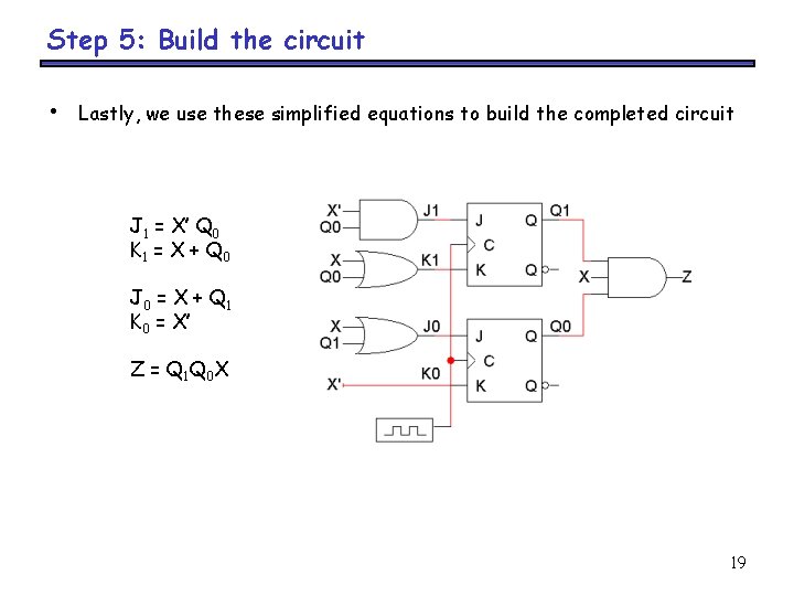Step 5: Build the circuit • Lastly, we use these simplified equations to build