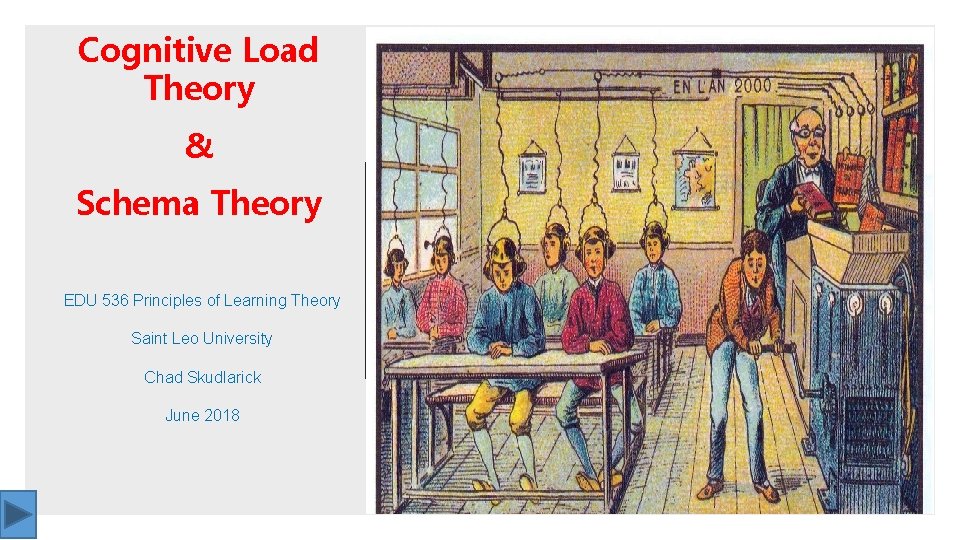 Cognitive Load Theory & Schema Theory EDU 536 Principles of Learning Theory Saint Leo