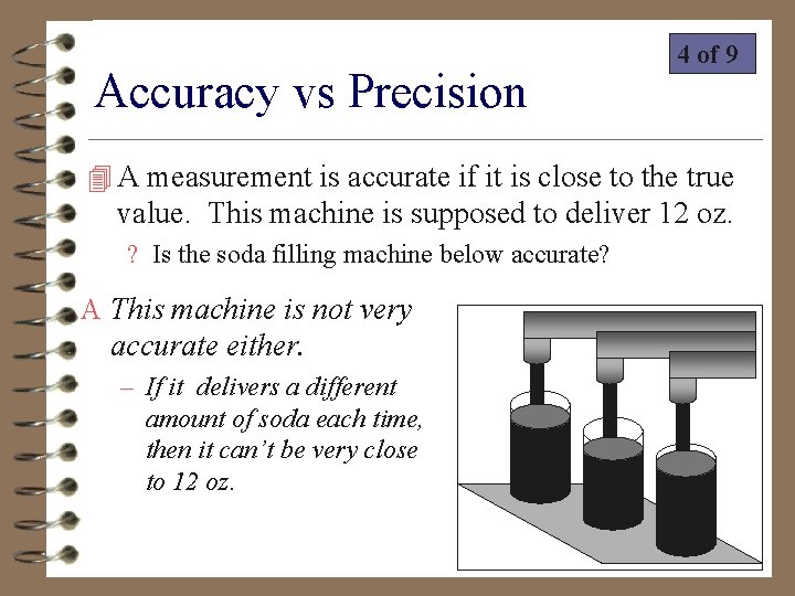 Accuracy vs Precision 4 of 9 4 A measurement is accurate if it is