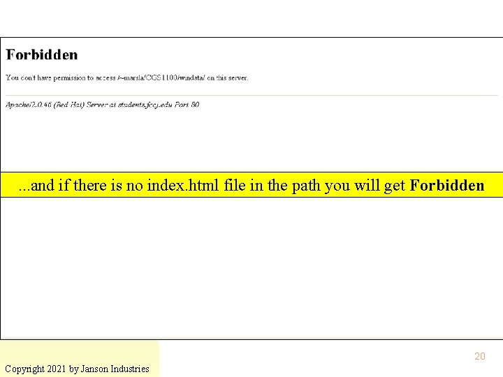 . . . and if there is no index. html file in the path