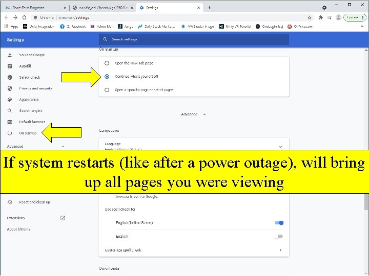 If system restarts (like after a power outage), will bring up all pages you