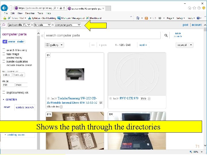 Shows the path through the directories 71 Copyright 2021 by Janson Industries 