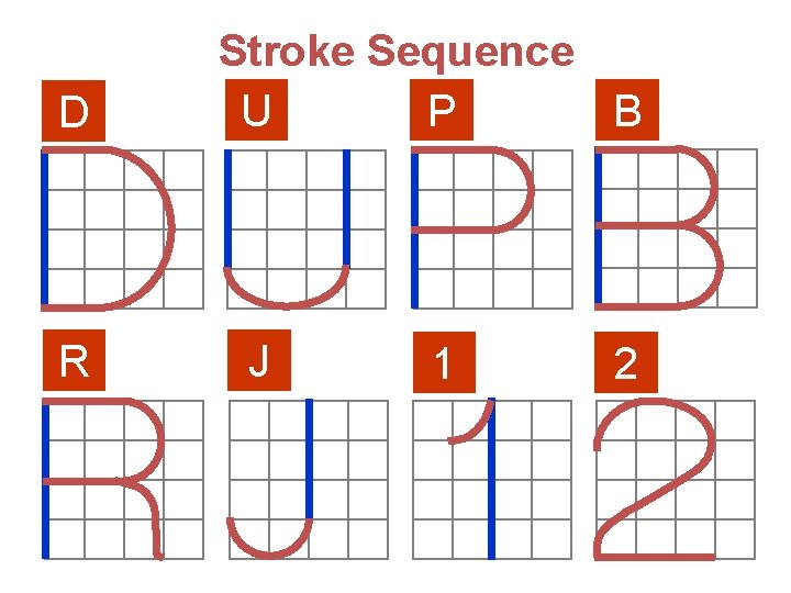 D R Stroke Sequence U P B J 1 2 