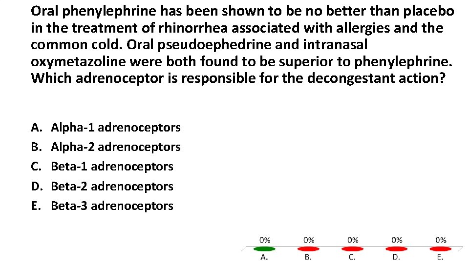 Oral phenylephrine has been shown to be no better than placebo in the treatment