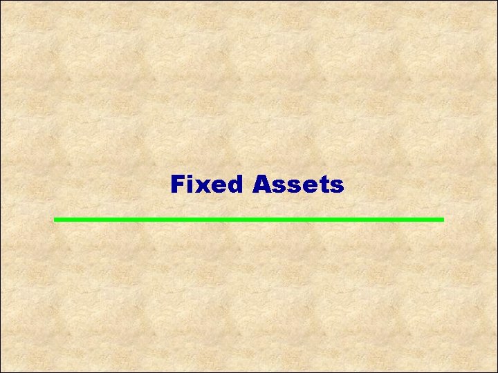 Fixed Assets 