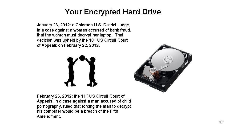 Your Encrypted Hard Drive January 23, 2012: a Colorado U. S. District Judge, in