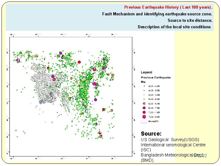 Previous Earthquake History ( Last 100 years). Fault Mechanism and identifying earthquake source zone. Previous Earthquake History ( Last 100 years). Fault Mechanism and identifying earthquake source zone.