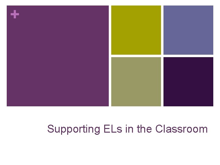 + Supporting ELs in the Classroom 