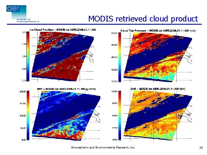 MODIS retrieved cloud product Atmospheric and Environmental Research, Inc. 25 