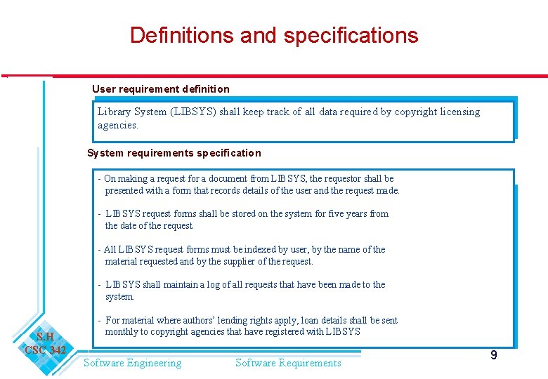 Software Engineering CSC 342 Chapter 3 Software Requirements