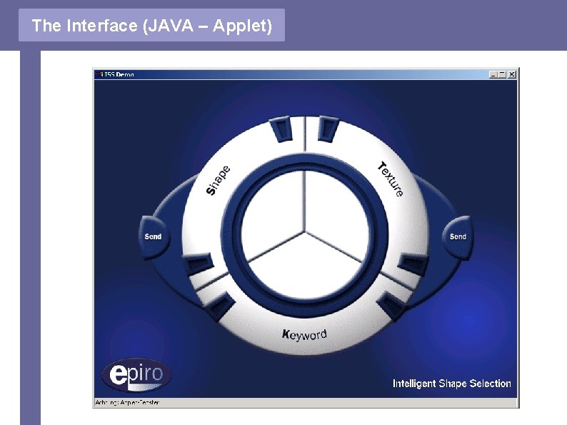 The Interface (JAVA – Applet) 
