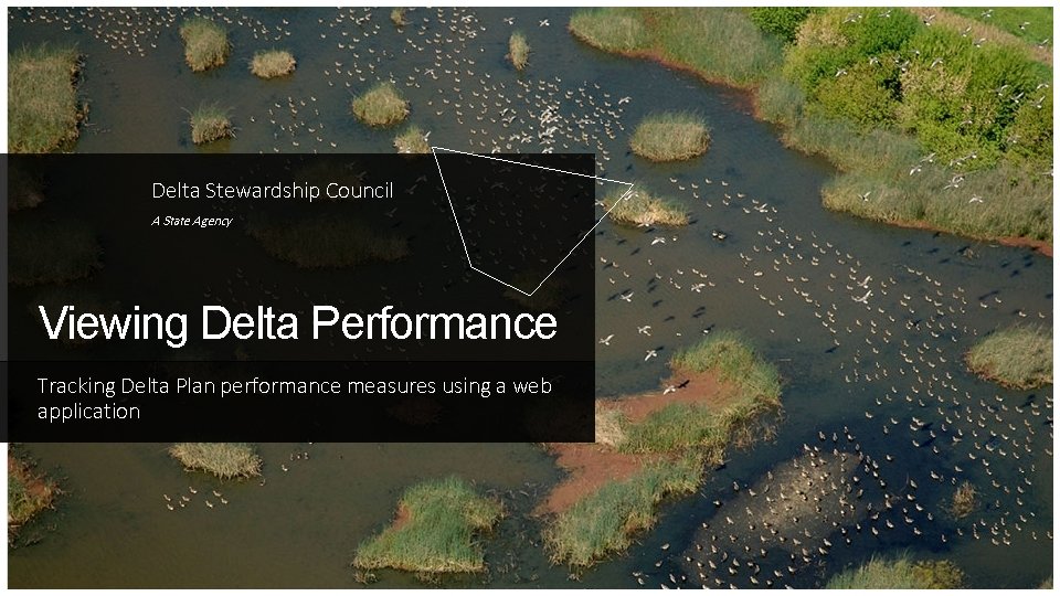 Delta Stewardship Council A State Agency Viewing Delta Performance Tracking Delta Plan performance measures