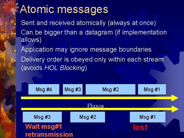 Atomic messages ● ● Sent and received atomically (always at once) Can be bigger