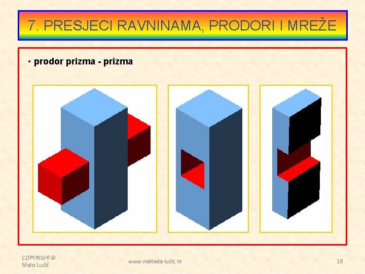 7. PRESJECI RAVNINAMA, PRODORI I MREŽE • prodor prizma - prizma COPYRIGHT© Mato Lučić