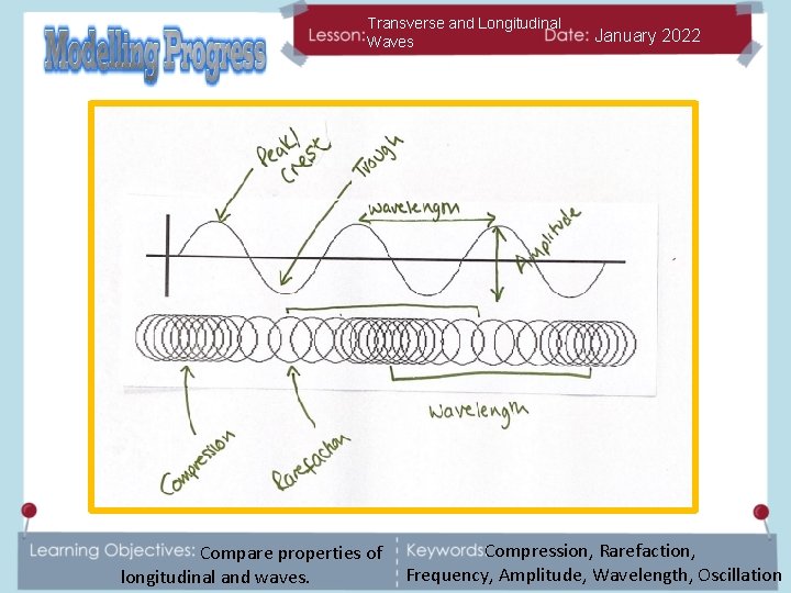 Transverse and Longitudinal Waves Compare properties of longitudinal and waves. January 2022 Compression, Rarefaction,