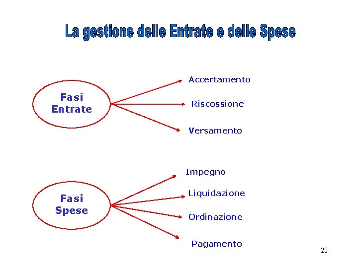 Accertamento Fasi Entrate Riscossione Versamento Impegno Fasi Spese Liquidazione Ordinazione Pagamento 20 