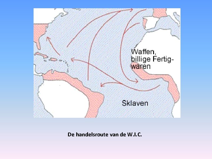 De handelsroute van de W. I. C. 