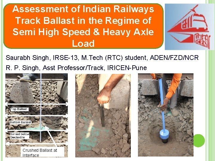 Assessment of Indian Railways Track Ballast in the Regime of Semi High Speed &