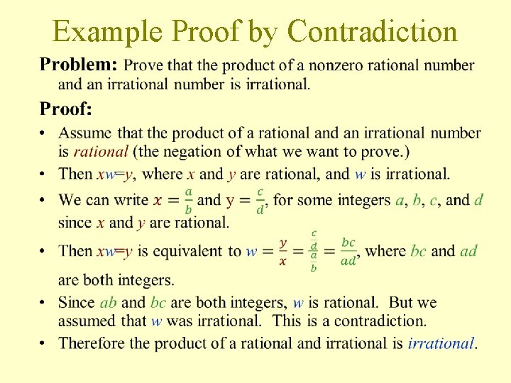 Example Proof by Contradiction • 