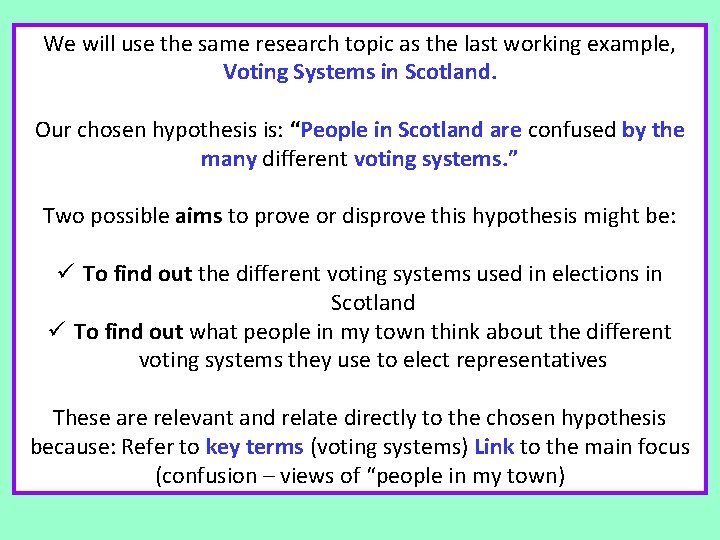 We will use the same research topic as the last working example, Voting Systems