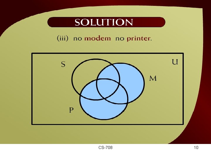 Solution – (10 - 6) CS-708 10 
