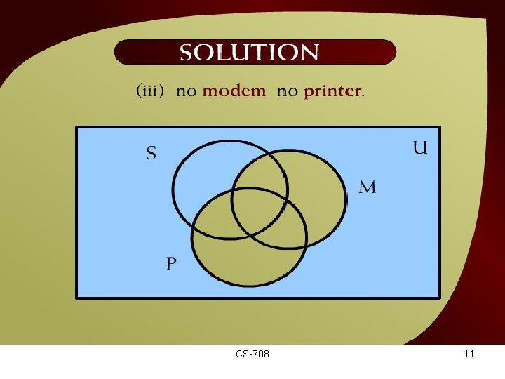 Solution – (10 - 6) CS-708 11 