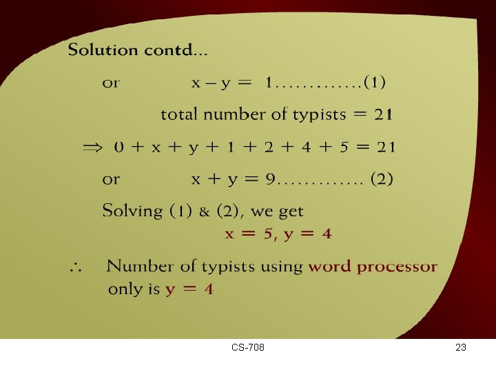 Solution Continued – (10 – 10 a) CS-708 23 