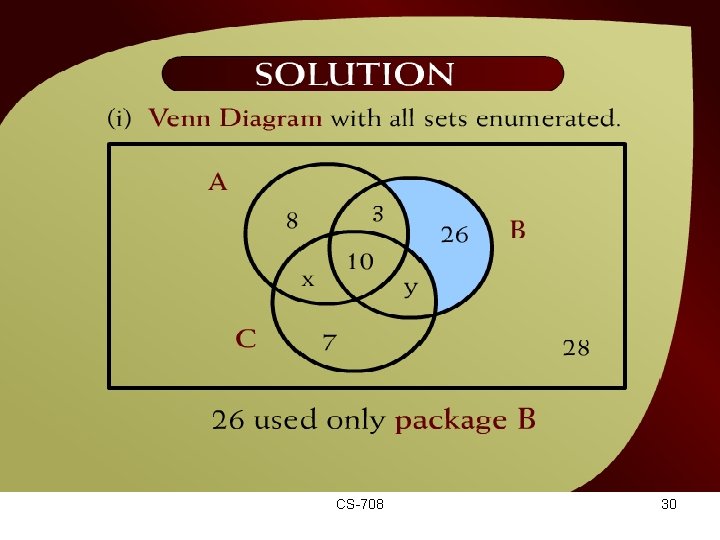 Solution – (10 - 14) CS-708 30 