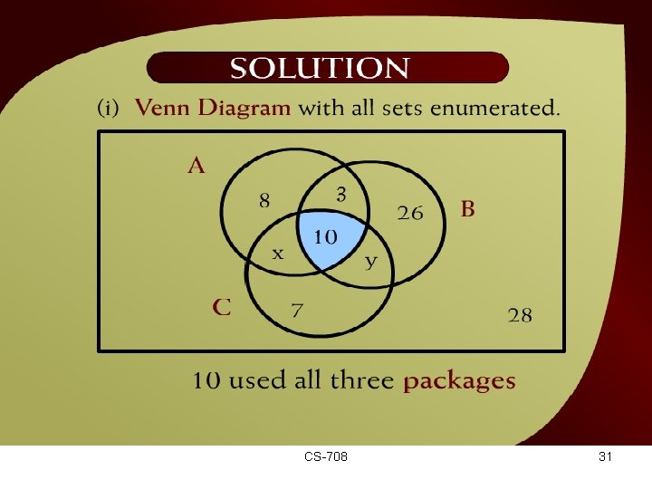 Solution – (10 - 14) CS-708 31 