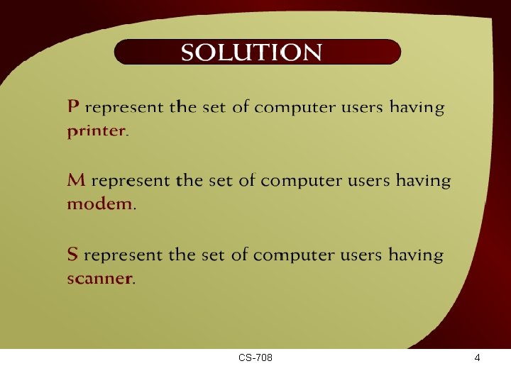 Solution – (10 – 2 a) CS-708 4 